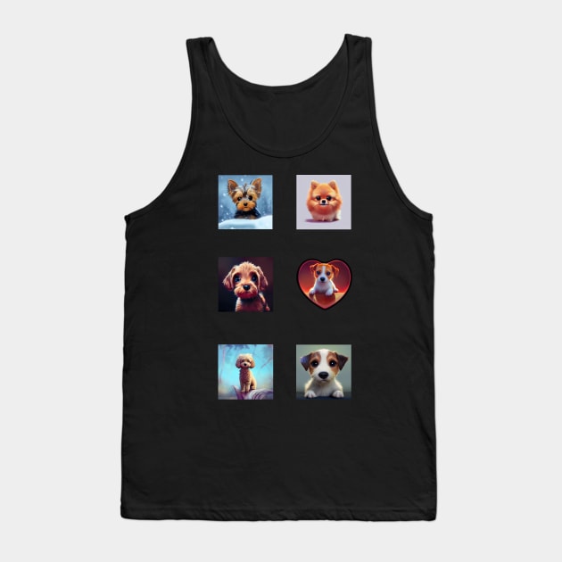 Cute Dogs and Puppies Stickers Pack Tank Top by Geminiartstudio